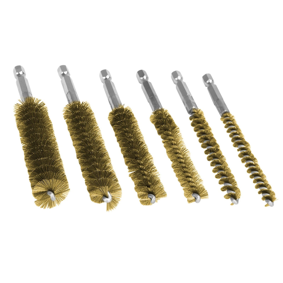 Hex Shank Brass Bore Brush Set for Power Drill (Cleaning, Polishing)