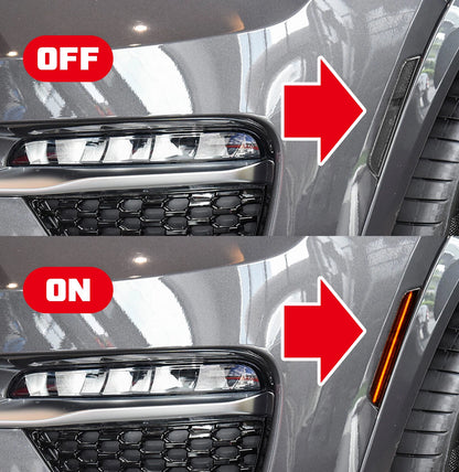 Amber LED Smoke Lens Front Side Marker Light for Jeep Grand Cherokee (2021–2026)