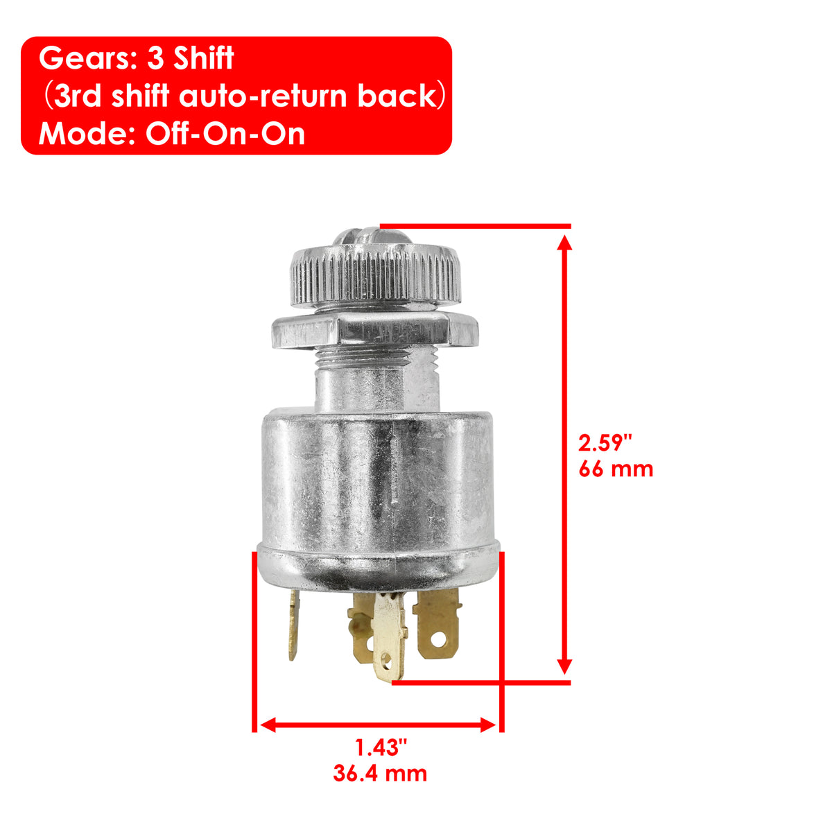 Ignition Starter Switch with Keys Replacement for EZGO TXT Medalist (1981–2010)