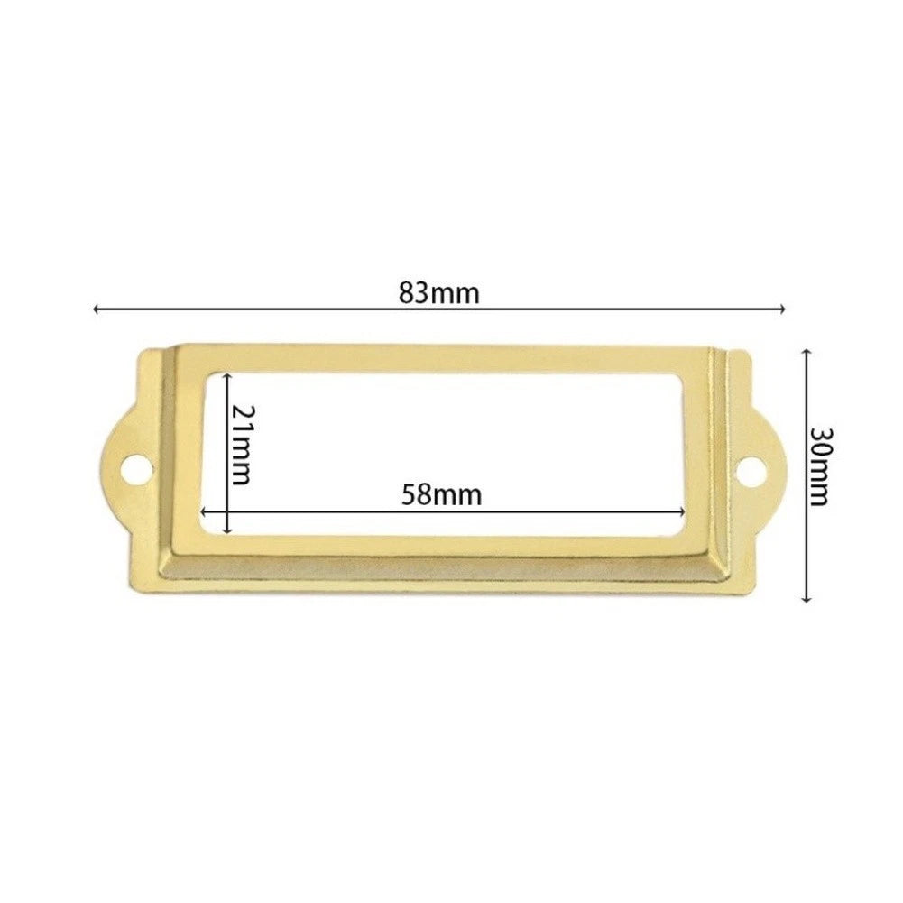 30pcs Metal Label Frames for Cabinets Drawers File Boxes (Antique Bronze)
