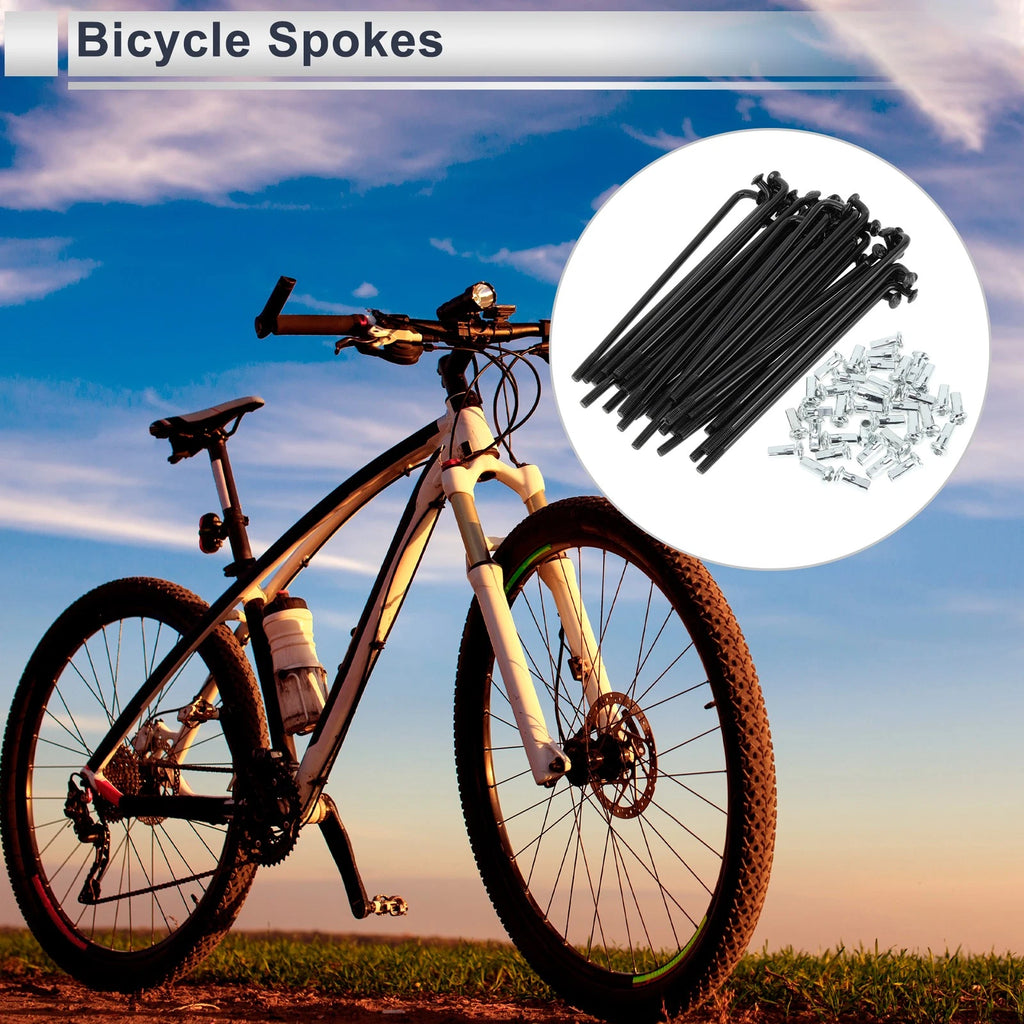 Bicycle Spokes Nipple Replacement Set 12G 78mm Carbon Steel Universal