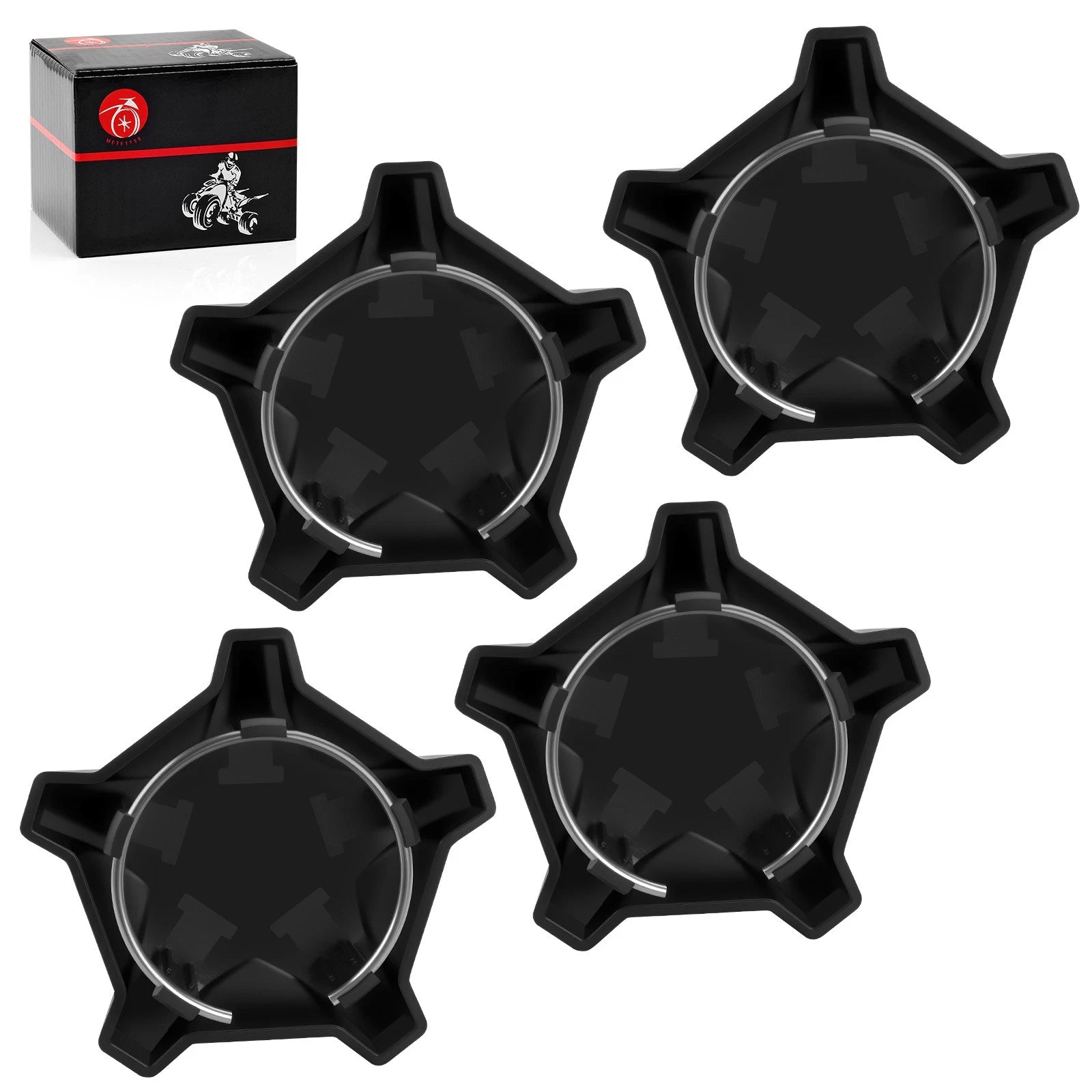 4X Matte Flash 5 Lug Rim Caps 1523842-744 for Polaris RZR Turbo R (2022–2024)