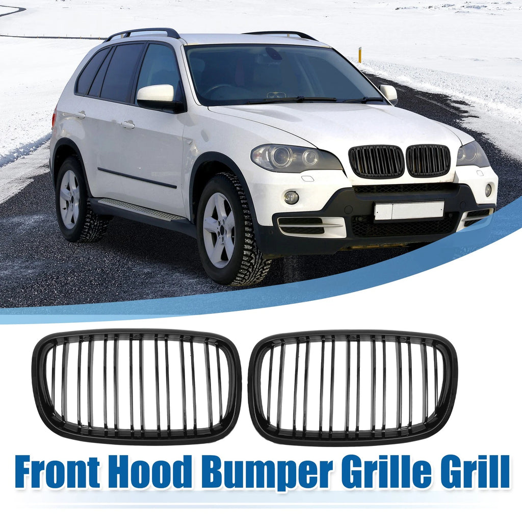 Hood Bumper Grille Pair Front for BMW X5 X6 E70 (2007–2013) Double Slat