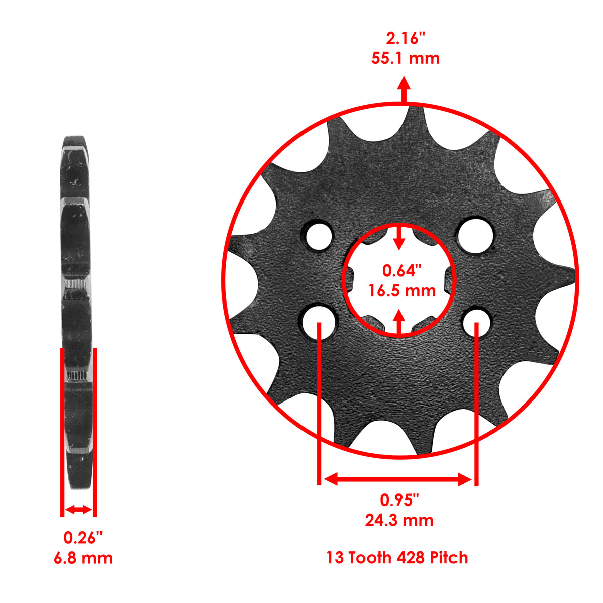 Front Drive Chain Sprocket Replacement for Honda (2003–2017)