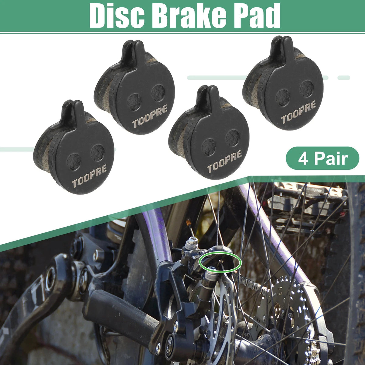 Brake Pads Resin Set for Bicycle Disc Bike for TRINX Jak 5 B777 (Pair)
