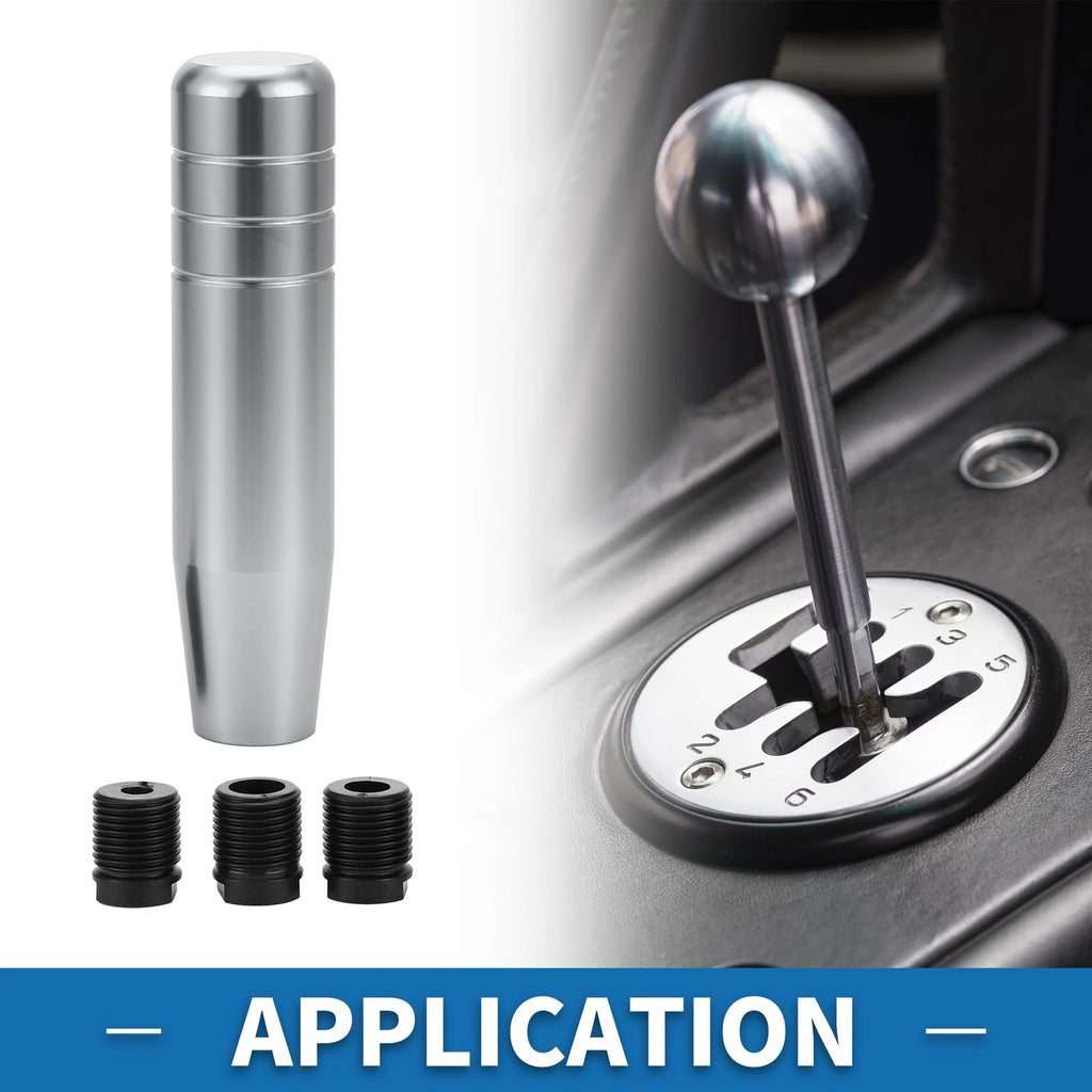Shift Knob for Universal Vehicles (13cm, Aluminum Alloy, Silver Tone)