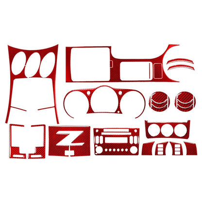 27 Pcs Interior Decoration Frame Cover for Nissan 350Z (2003–2009) Red