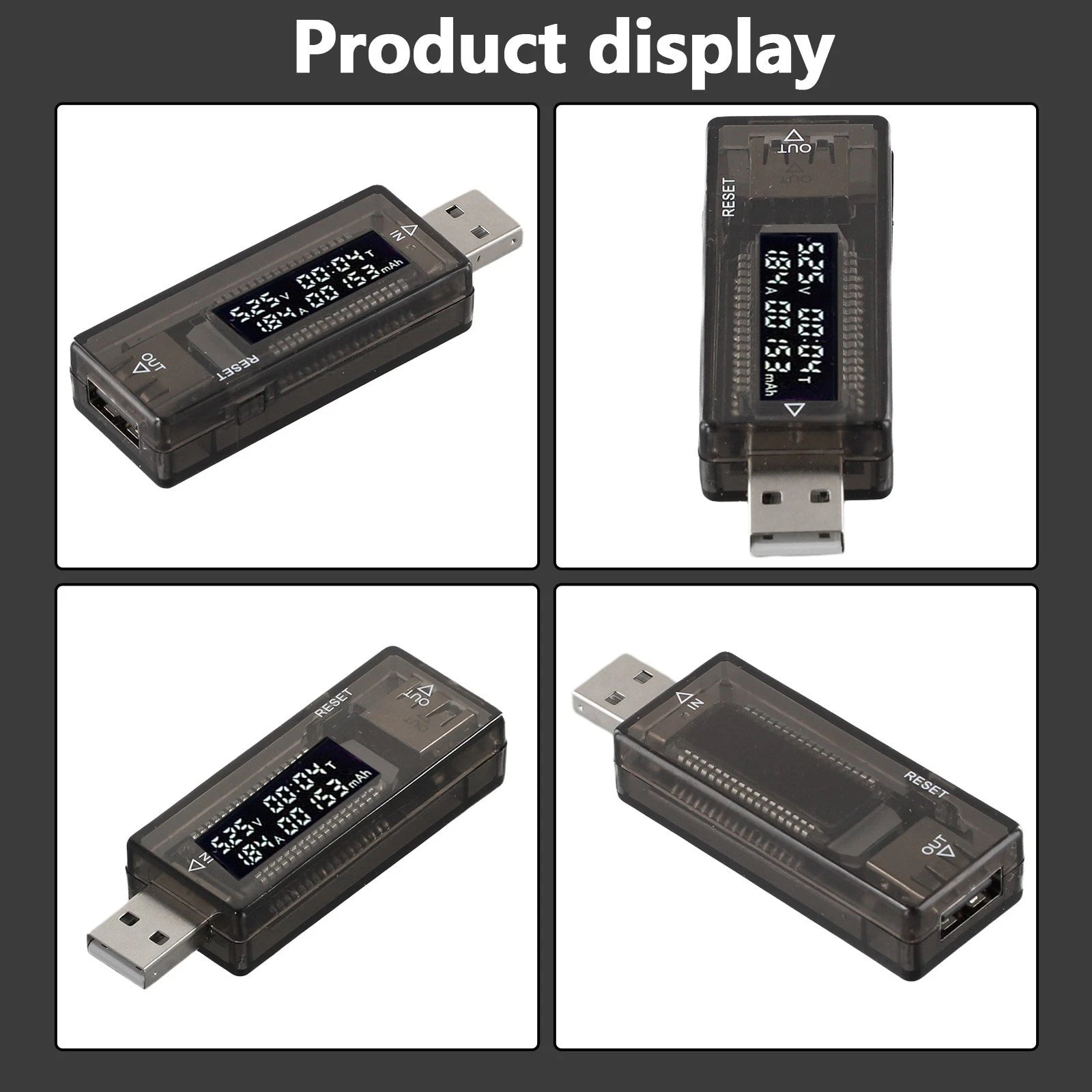 USB Current Meter with LCD Display for Automotive Use