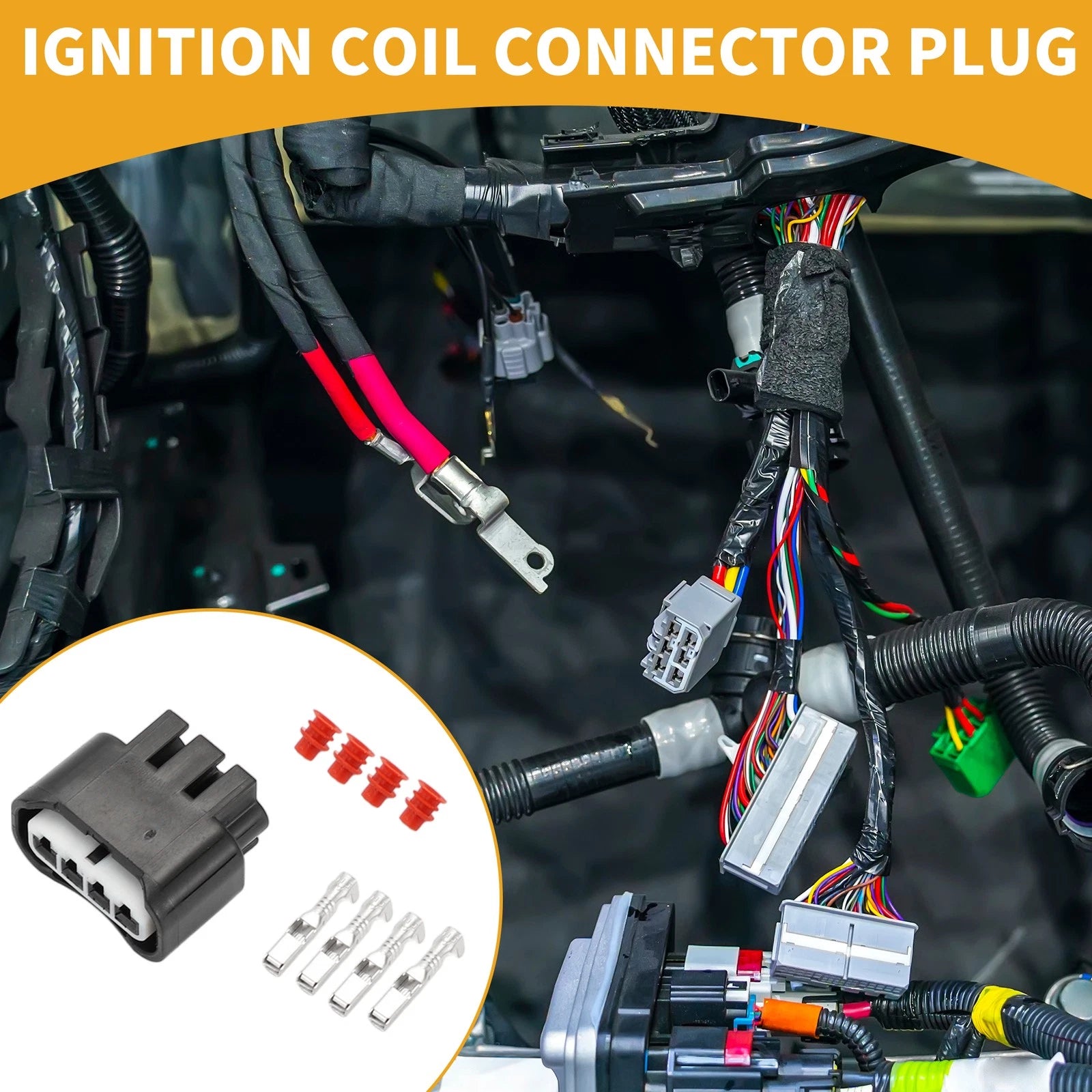 Ignition Coil Connector Plug 4 Pin Replacement for Toyota (2009–2015)