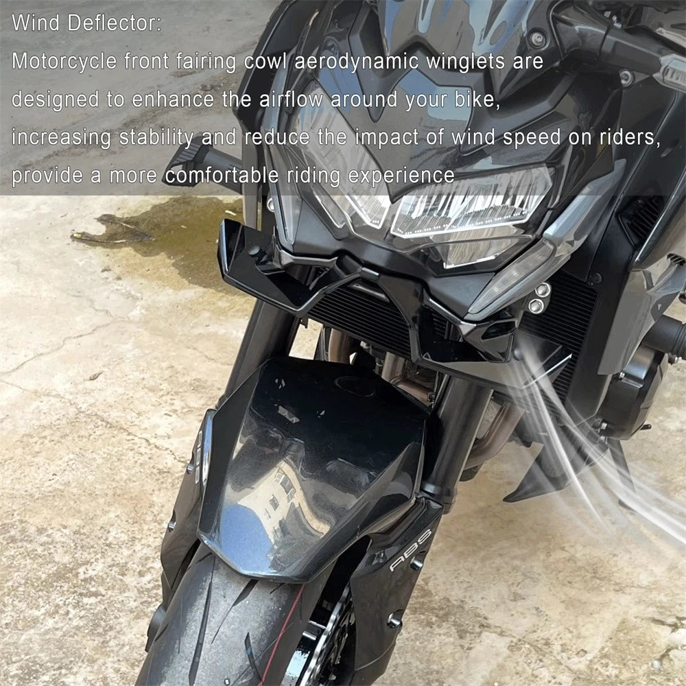 Gloss Black Front Spoiler Fairings Wind Deflector For Kawasaki Z900 2020-2024