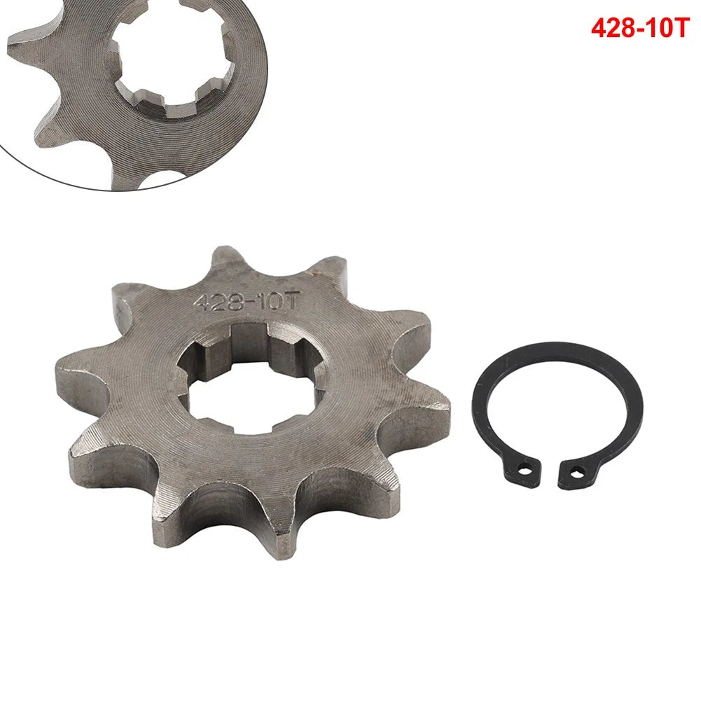 Black 428 Chain 17mm 10T Front Sprocket For 110CC 125CC ATV Pit Dirt Quad Bike