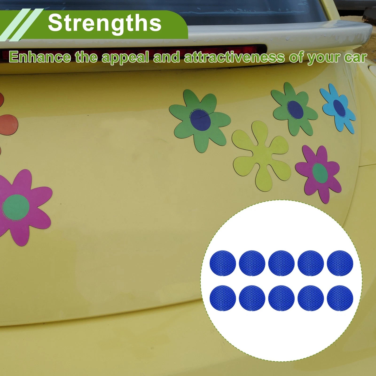 Reflective Bumper Decal for - Blue Round Rhombus Grid