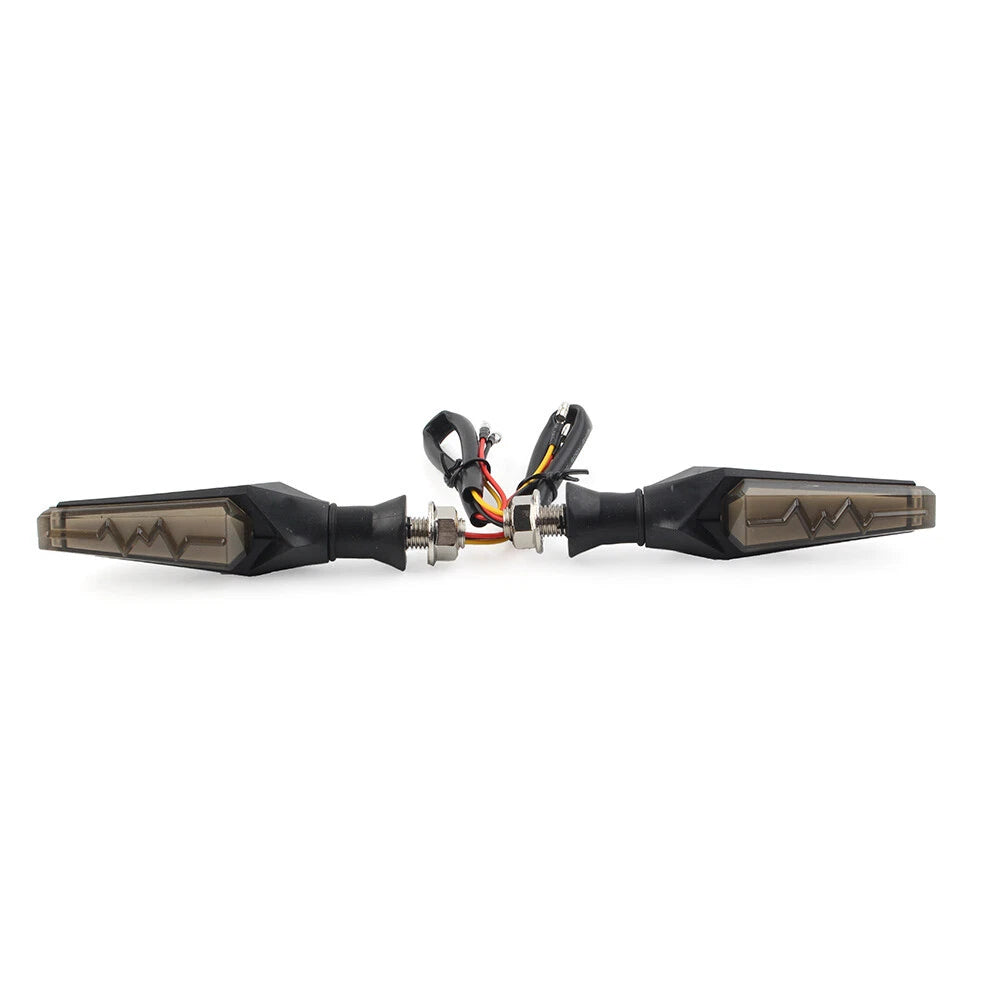2X LED Flowing Turn Signal Amber Light for Motorcycle