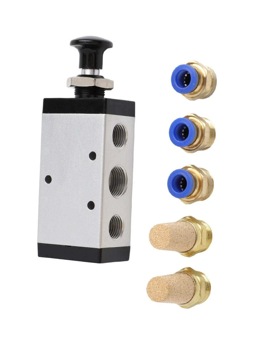 5-Way 2-Position Pneumatic Solenoid Valve for Manual Control