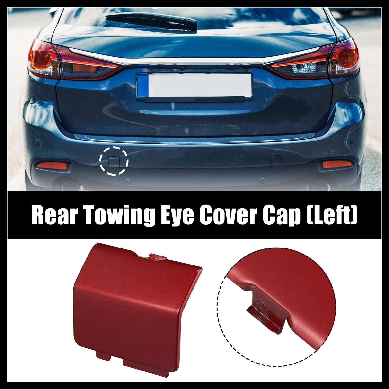 Rear Bumper Tow Hook Cover Cap Left for Mazda 6 (2013–2020) Replacement