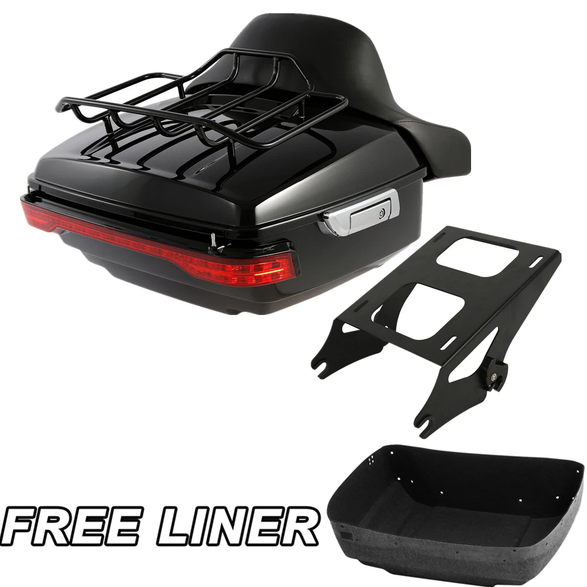 Trunk Backrest & Tail Light Mount Rack for Harley Touring (2014–2025)
