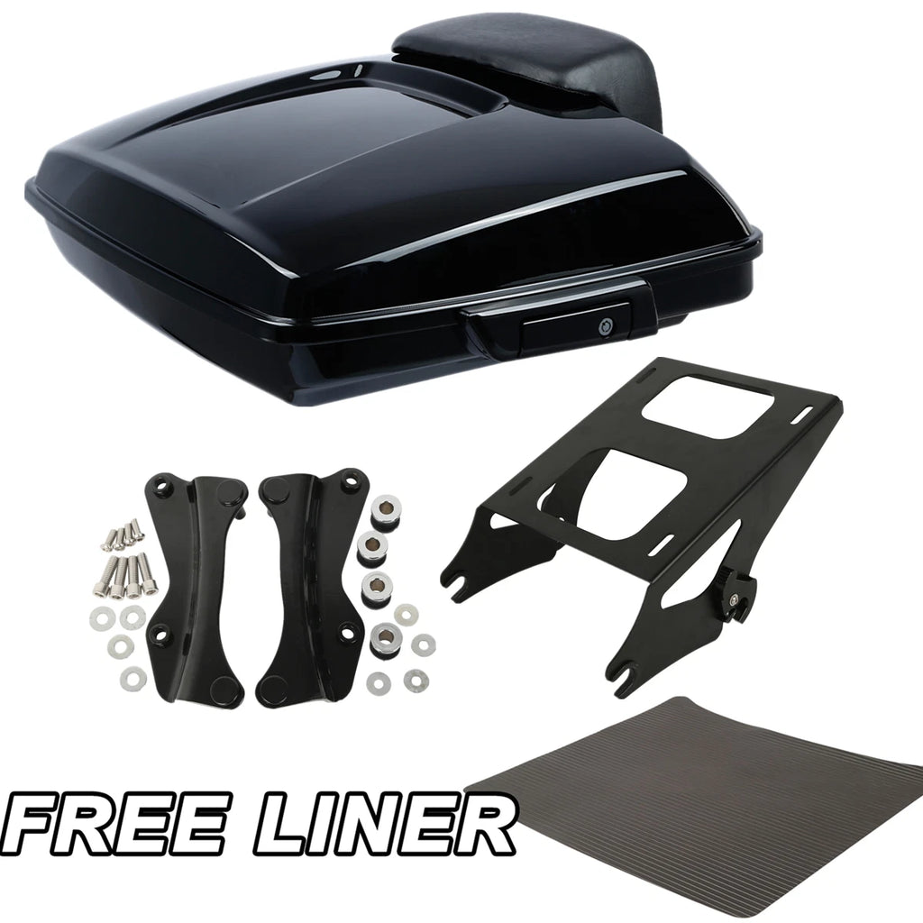 Black Razor Trunk Rack Pad & Docking Kit for Harley Touring (2014–2025)