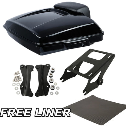 Black Razor Trunk Rack Pad & Docking Kit for Harley Touring (2014–2025)