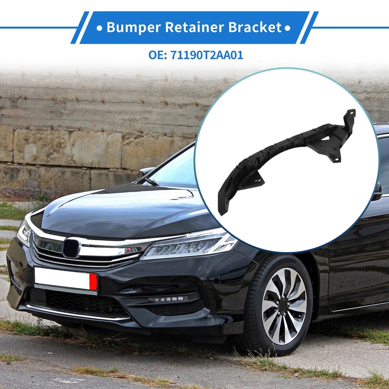 Front Left Bumper Retainer Bracket Replacement for Honda Accord (2013–2017)