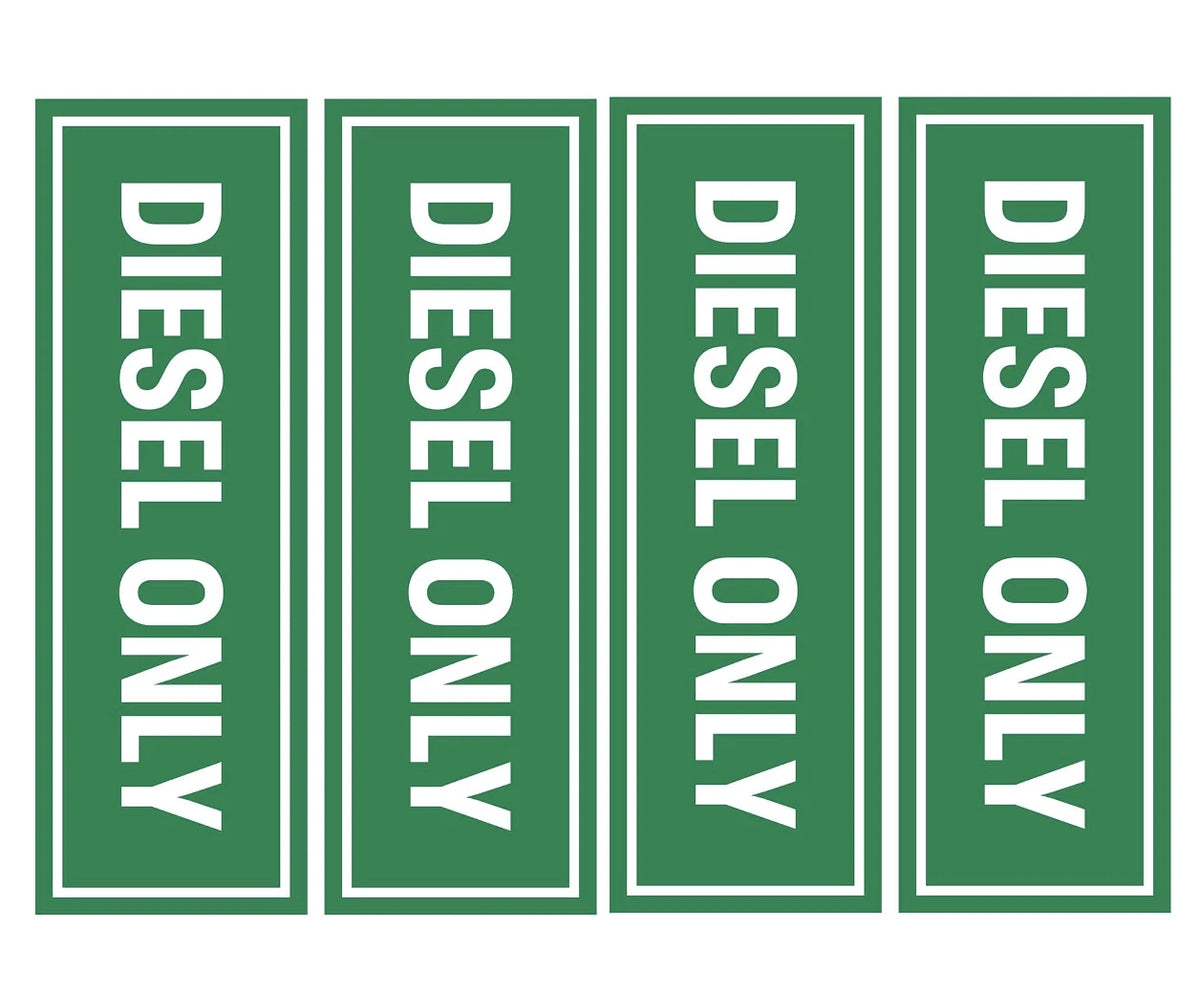2" x 6" Diesel Only Vinyl Stickers for Trucks (Safety Decals)