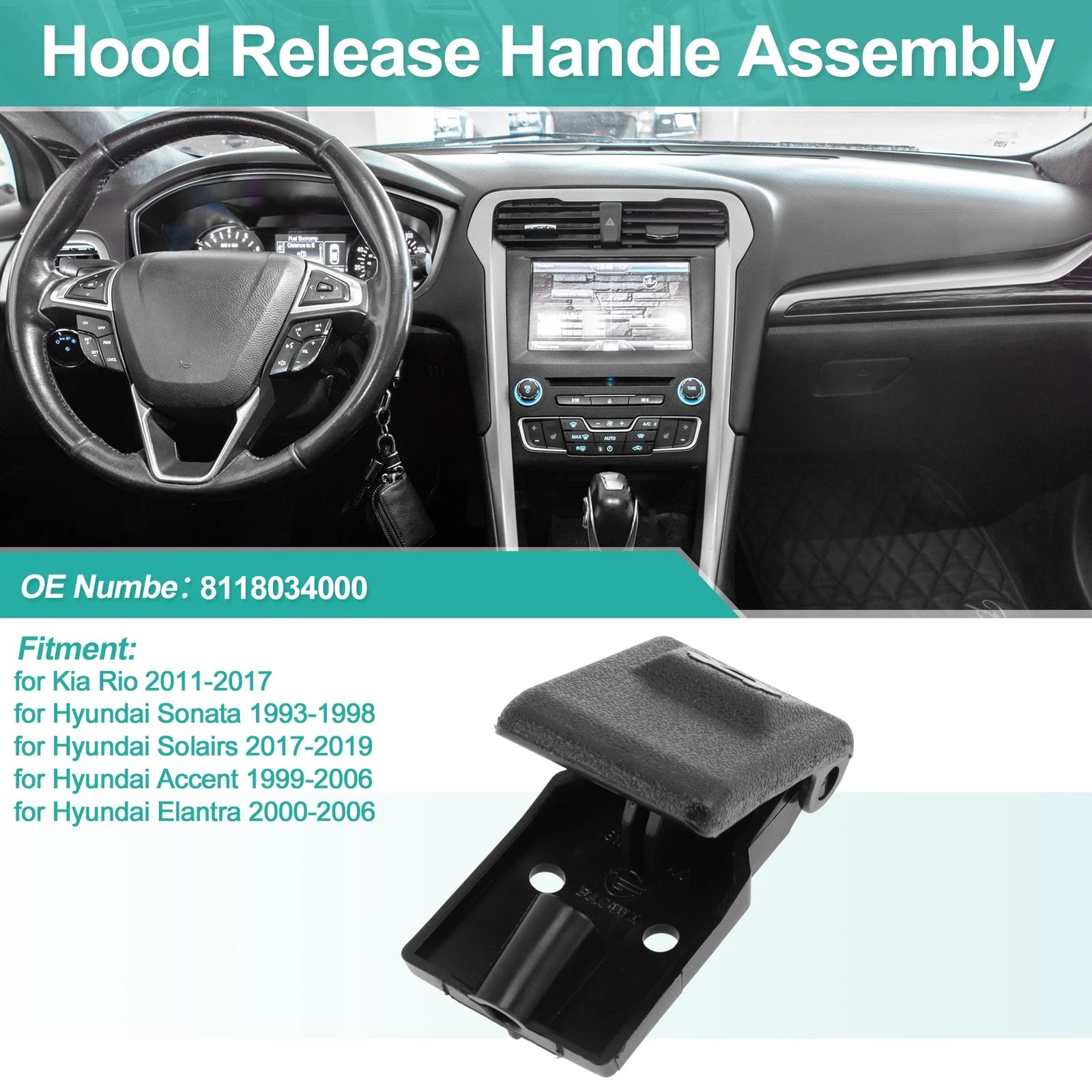 Hood Latch Release Handle Replacement for Kia Rio (2011–2017)