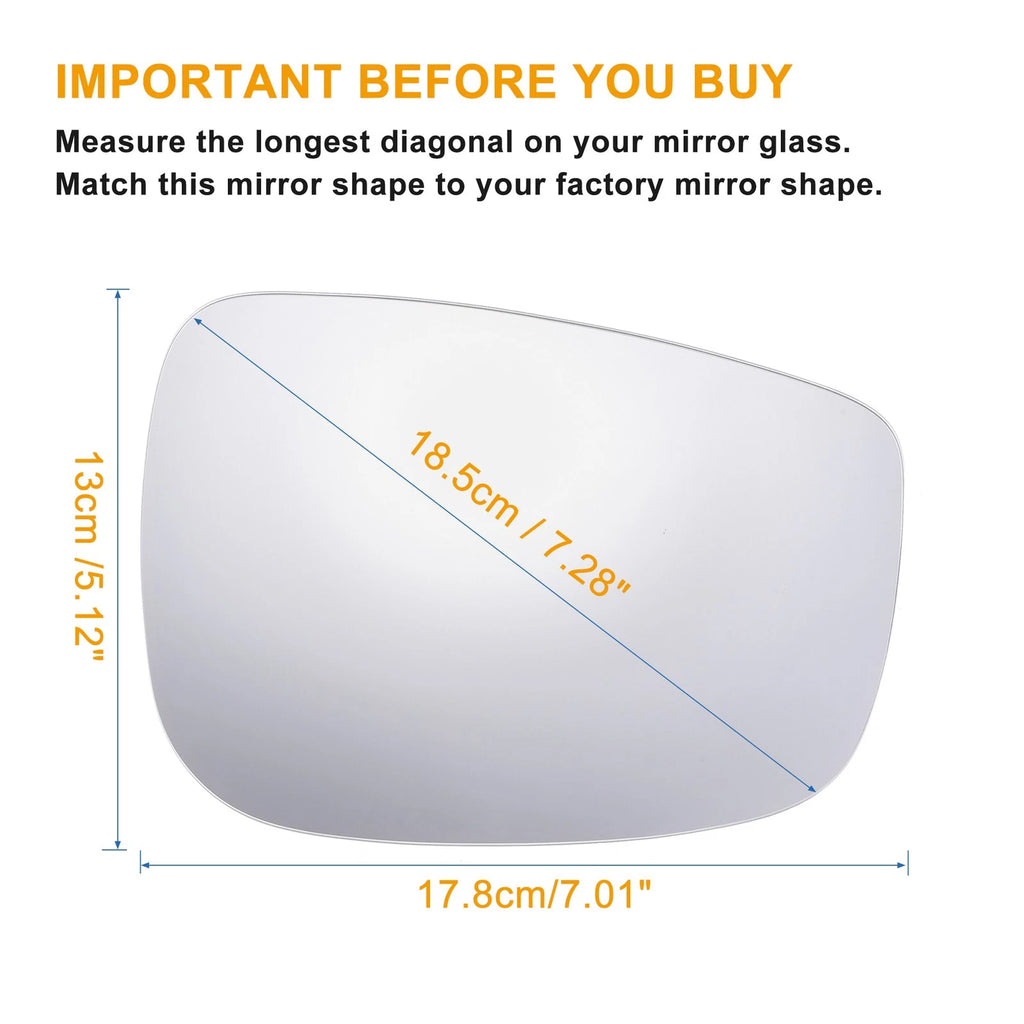 Left Right Heated Mirror Glass with Backing Plate for Mazda CX-3 (2016–2020)