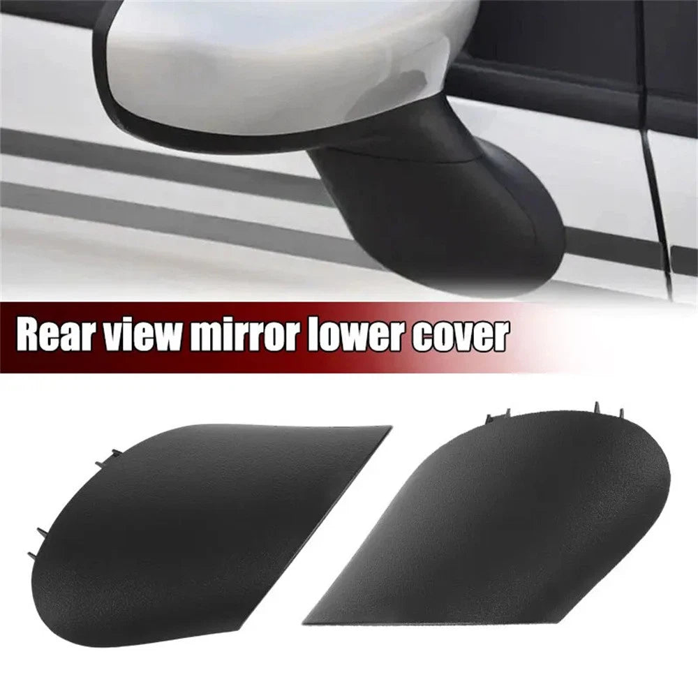 Set of 2 Mirror Triangle Lower Base Cover Trim Black for Fiat 500 (2012–2017)