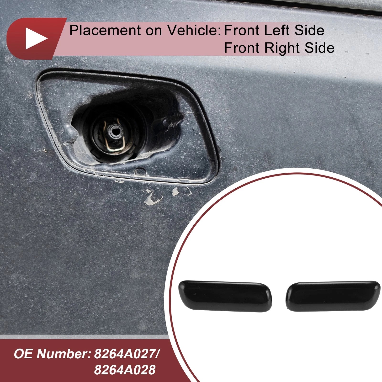Front Bumper Headlight Washer Nozzle Cover Cap for Mitsubishi Pajero (2007–2021)