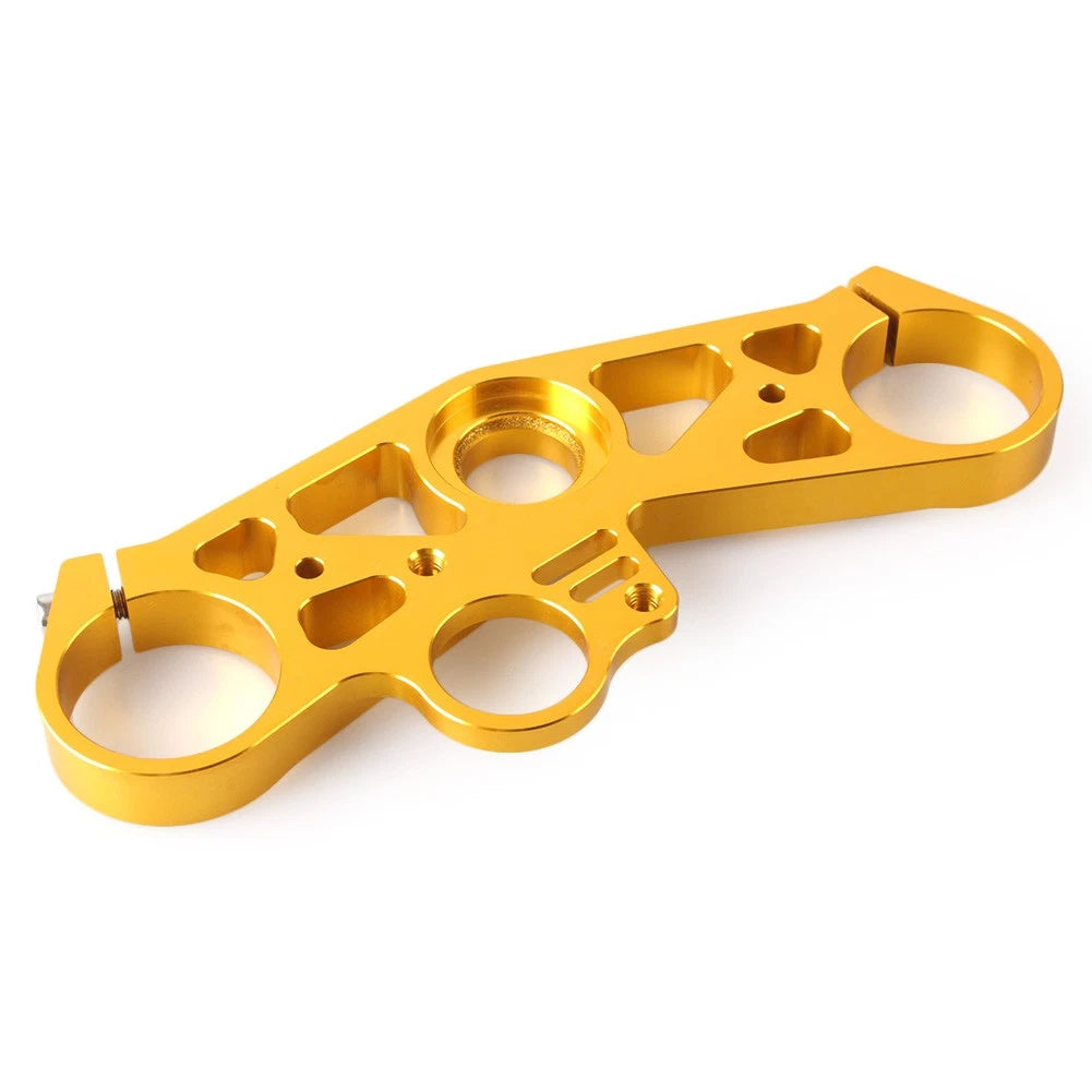CNC Triple Tree Upper Top Clamp for Yamaha YZF R6 (2008–2009) Aluminum Gold