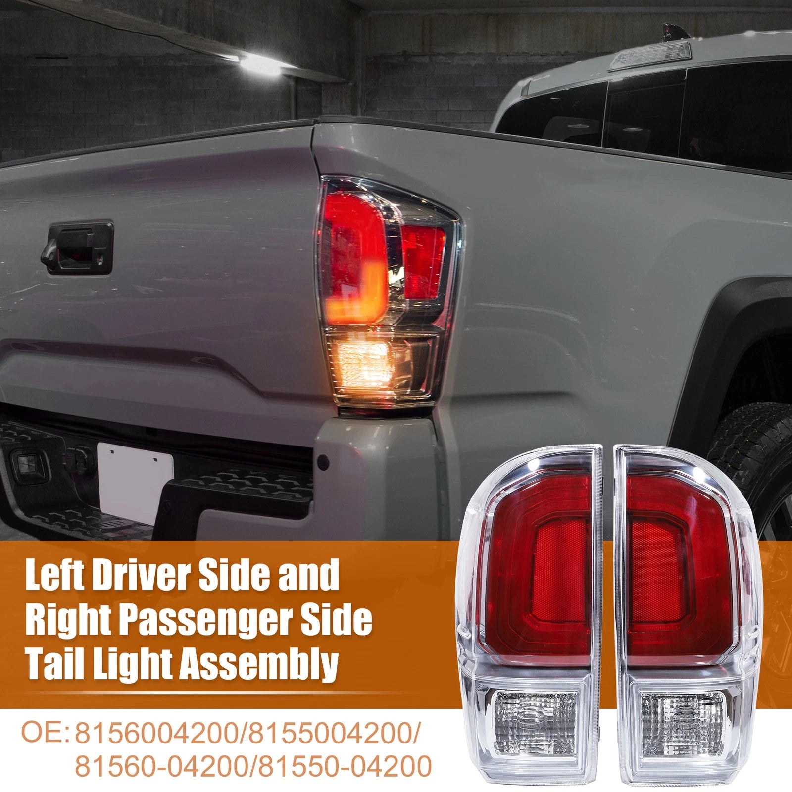 Tail Light Assembly Pair Left Right Side Replacement for Toyota Tacoma (2005–2023)