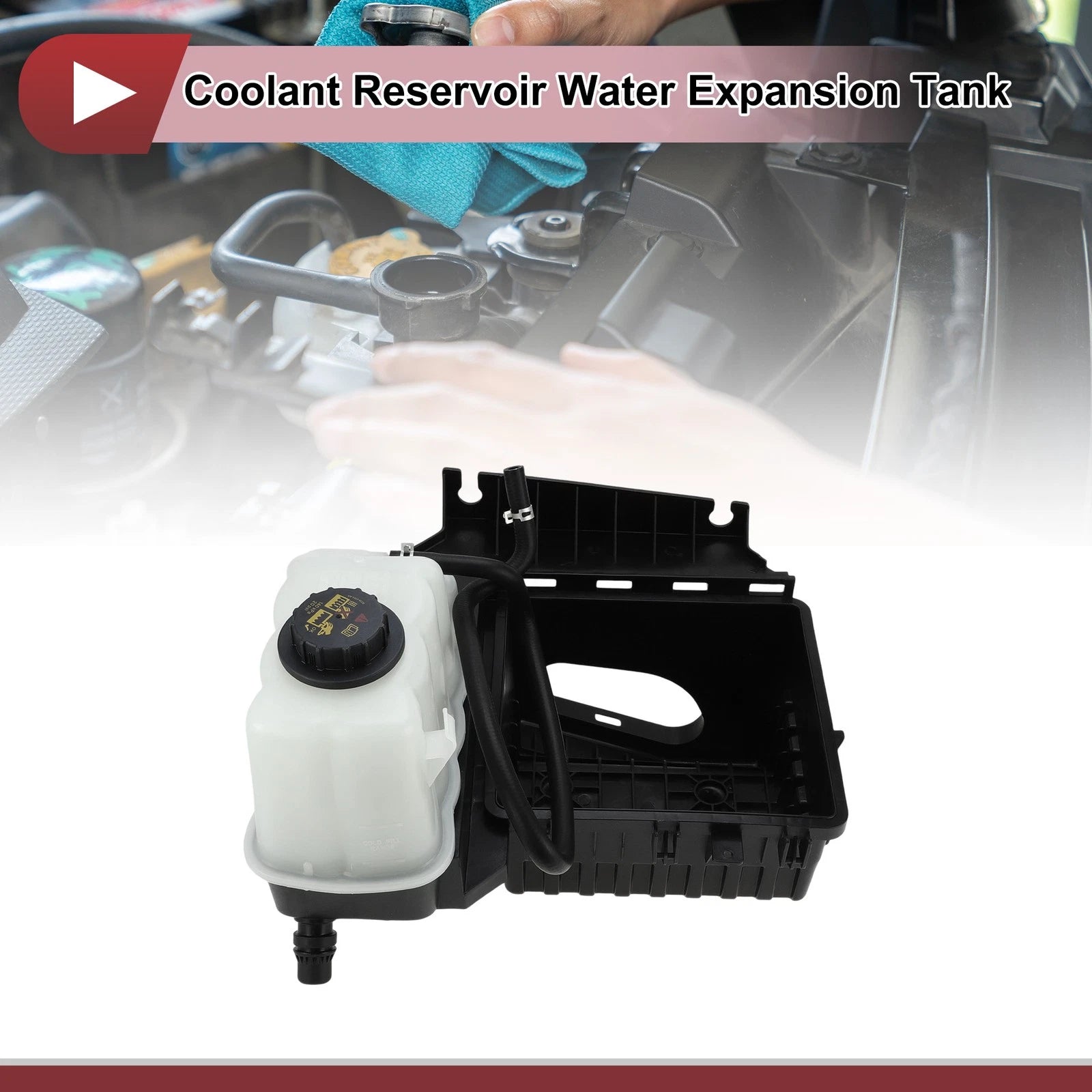 Coolant Expansion Overflow Tank with Cap for Ford F-250 Super Duty (2011–2016)