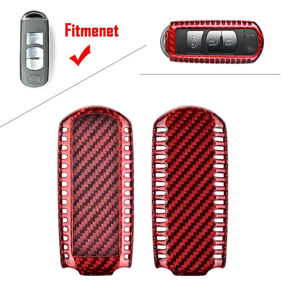 Carbon Fiber Remote Key Shell Case for Mazda 2 3 5 6 CX-3 CX-5 CX-9 (2009–)