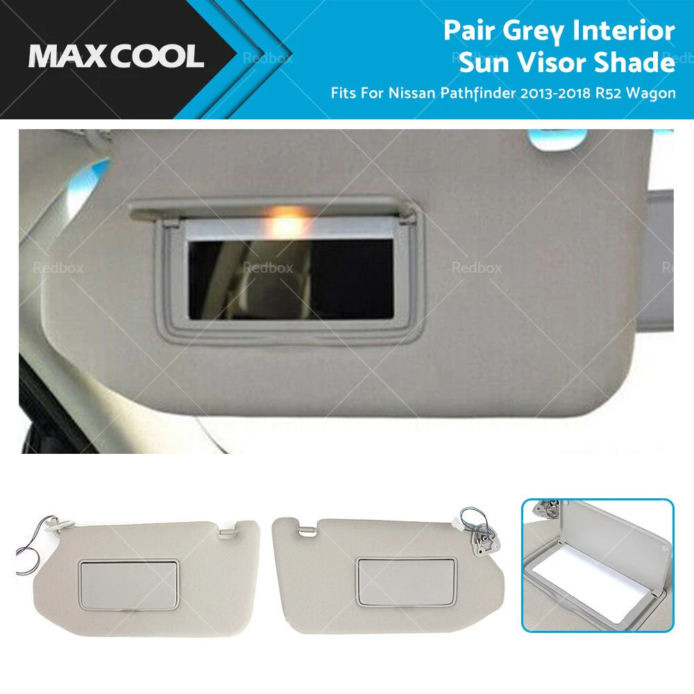 2X Interior Sun Visor Shade for Nissan Pathfinder (2013–2018) RH + LH