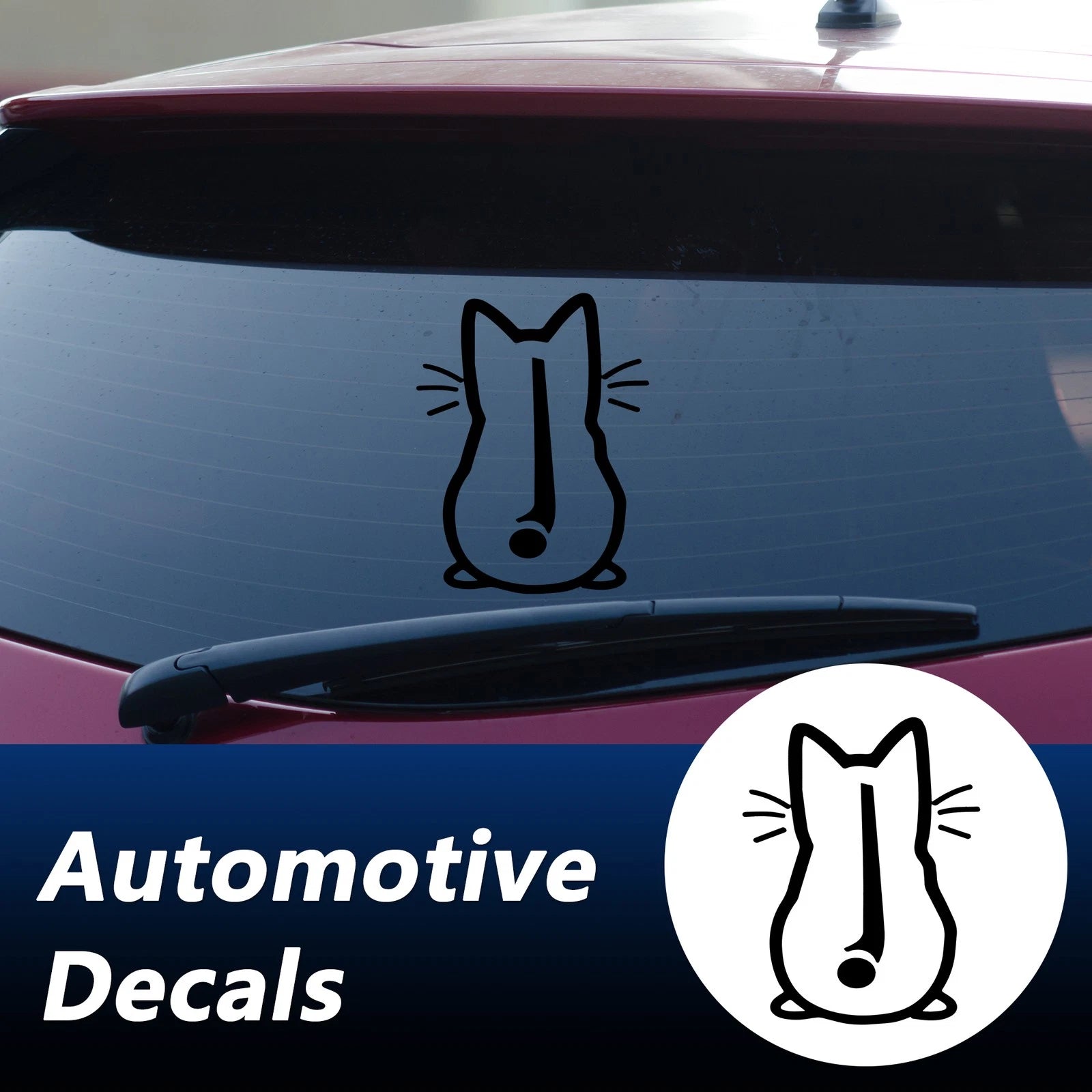 Reflective Bumper Decal for - Cute Kitten Design