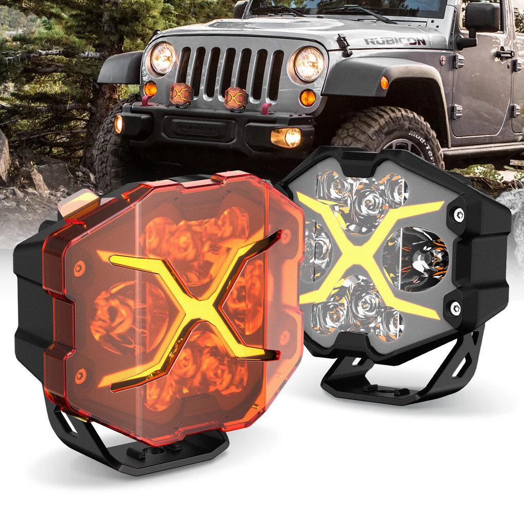 2X LED Pod Lights for Off Road Vehicles (6000LM)