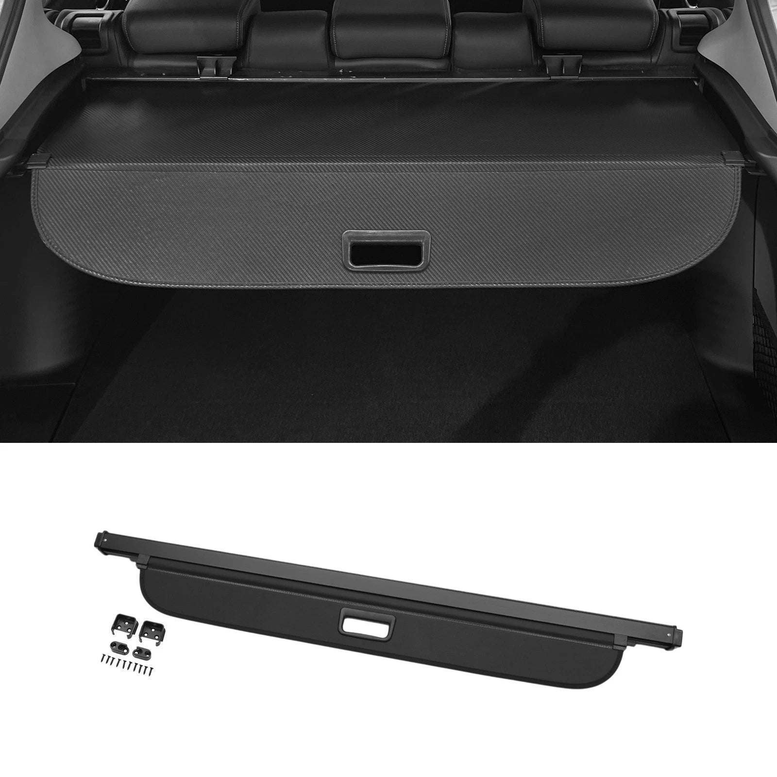 Retractable Cargo Cover for Jeep Compass (2017–2024) Gloss Black