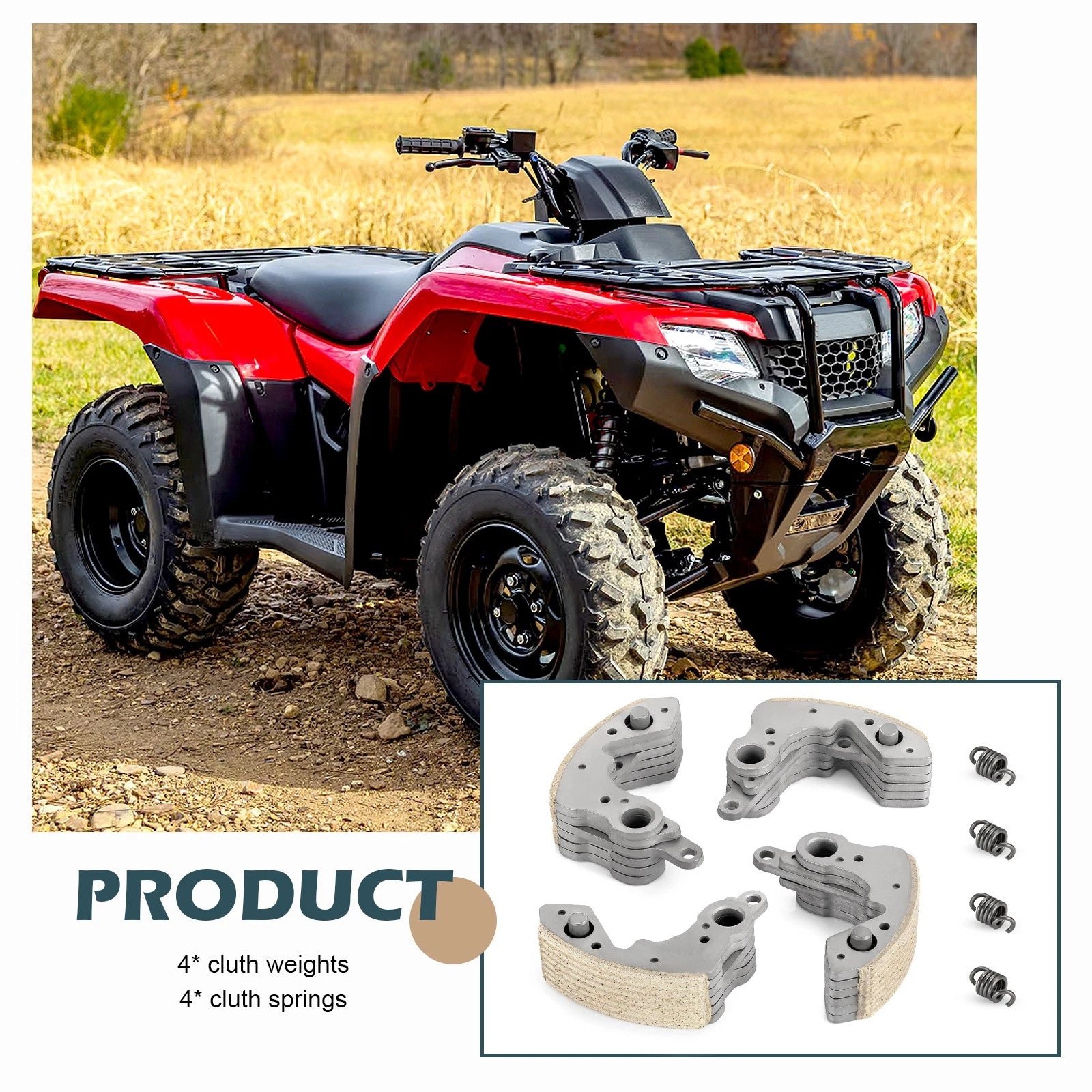 One Way Centrifugal Clutch Shoes Weights for Honda Rancher TRX420 (2009–2024)