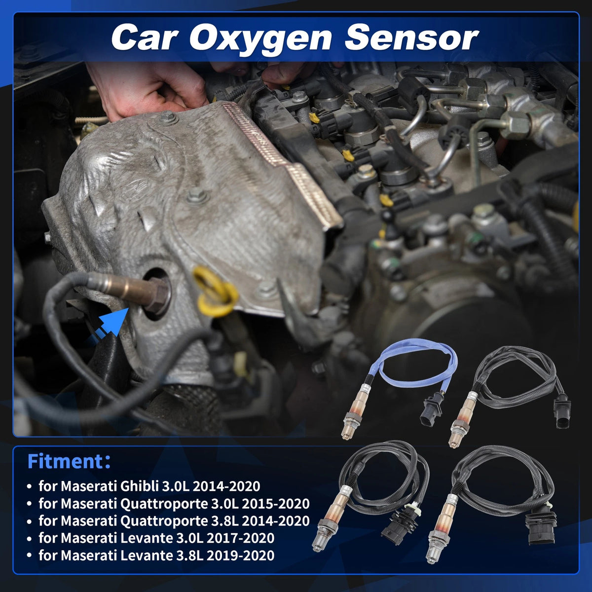 Set of 4 Upstream Downstream Oxygen Sensors for Maserati Ghibli (2014–2020)