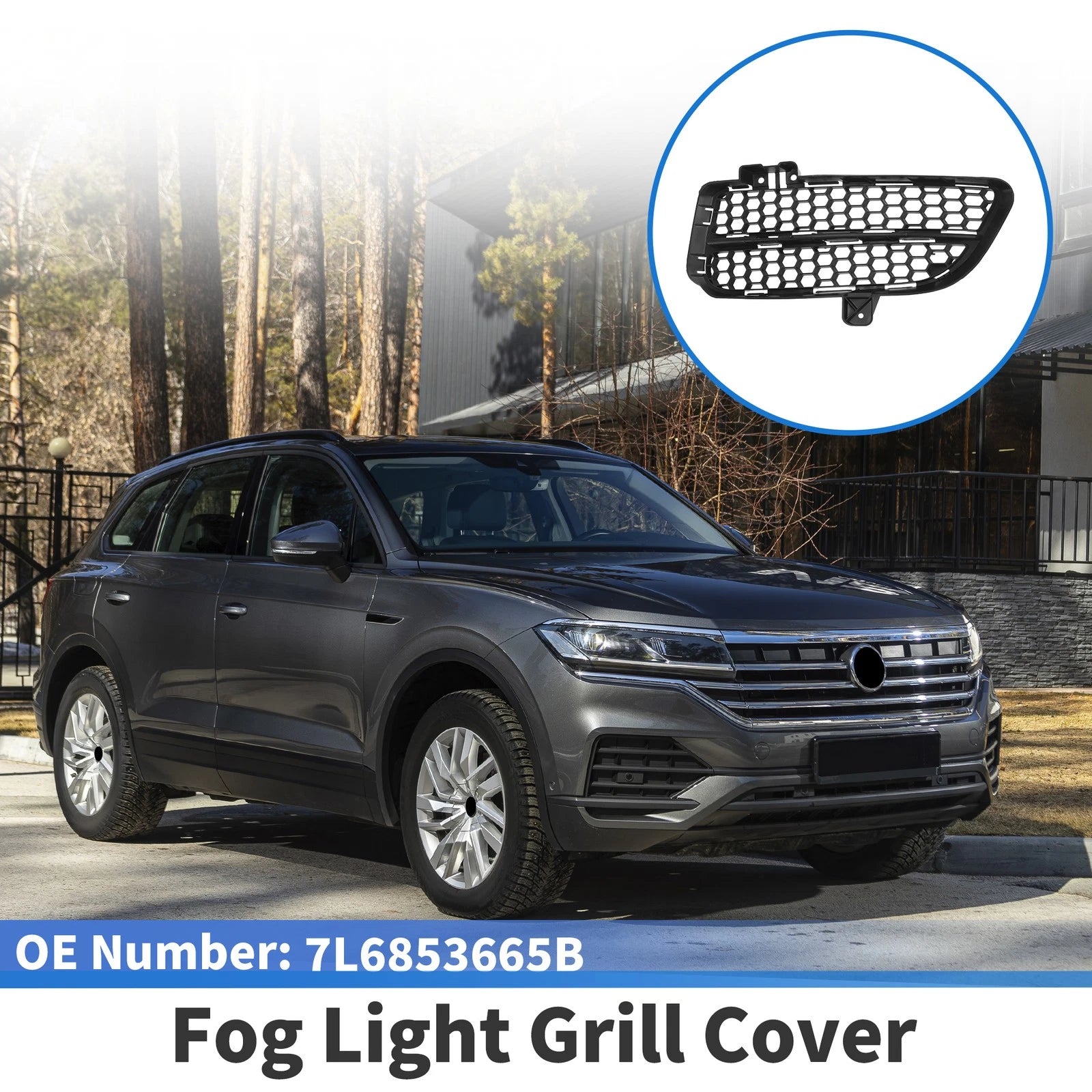 Front Left Fog Light Grill for Volkswagen Touareg (2007–2010) Replacement