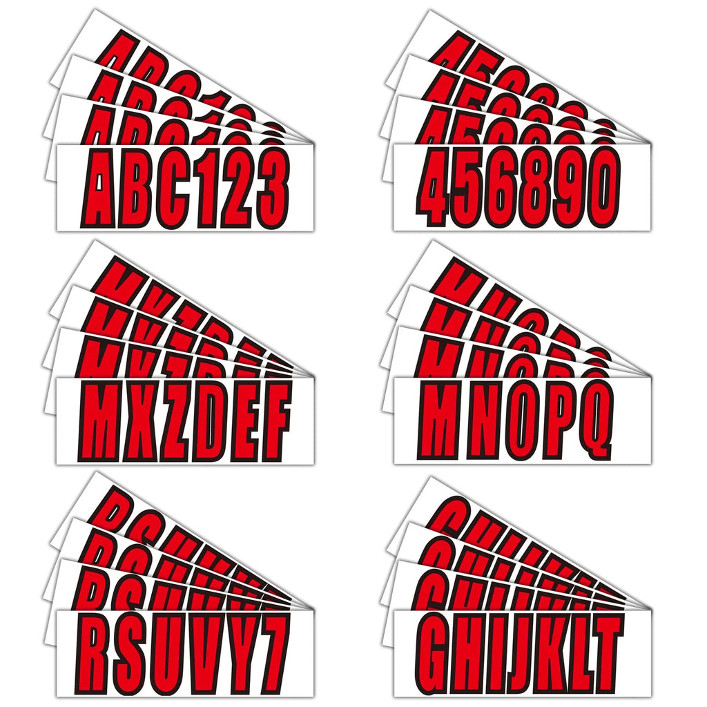3" Boat Registration Letters & Numbers Decals A-Z 0-9 Red