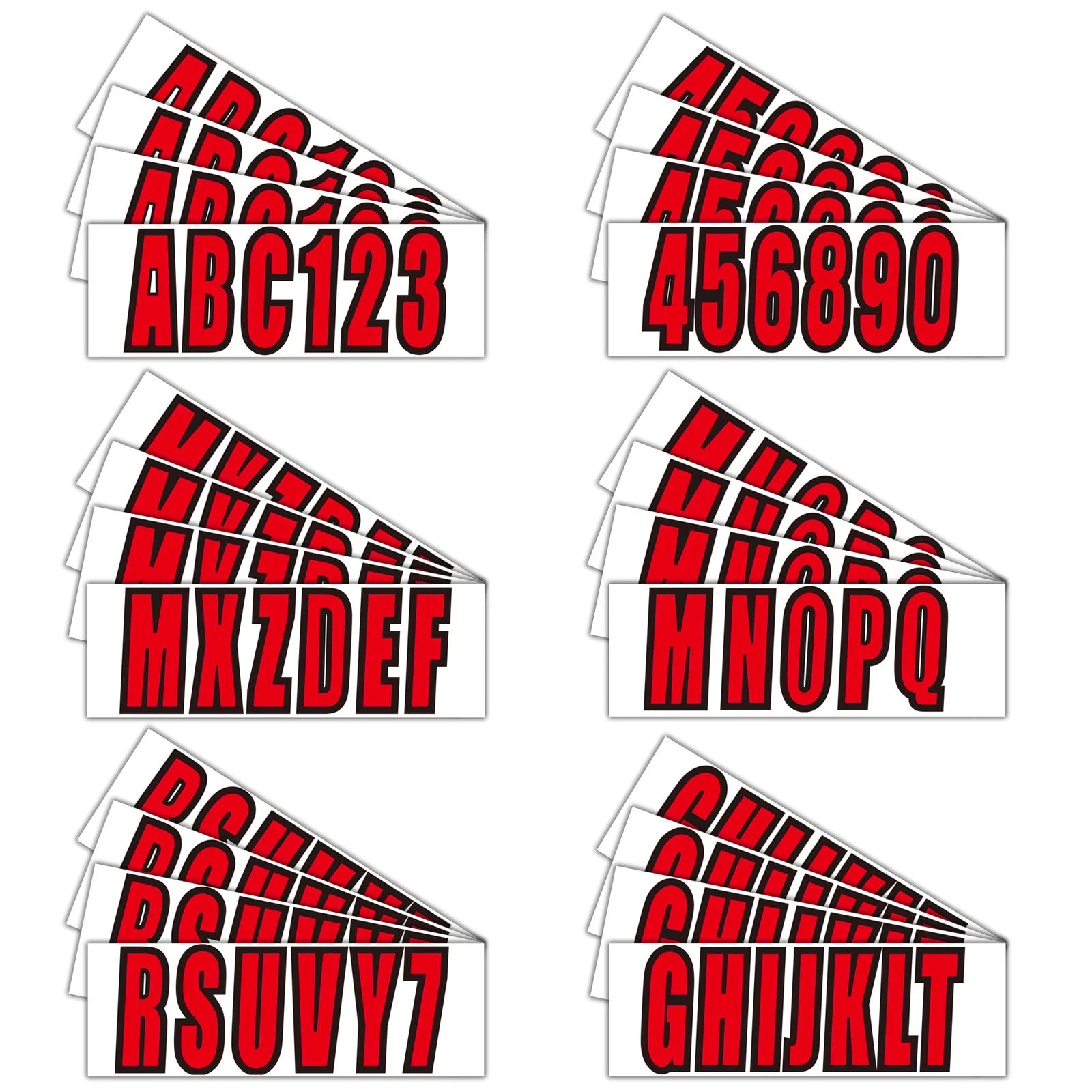 3" Boat Registration Letters & Numbers Decals A-Z 0-9 Red