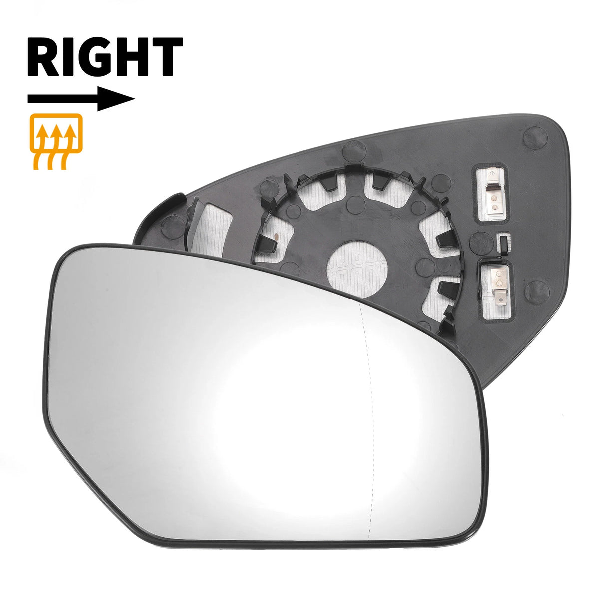 Right Side Heated White Mirror Glass for Honda Civic (2012–2017)