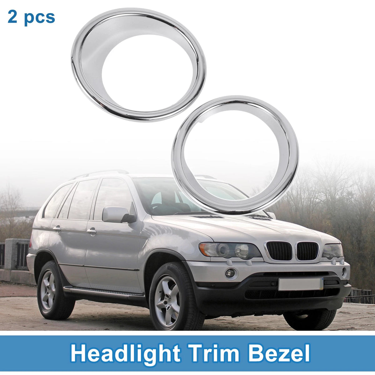 Headlight Trim Bezel Front Left Right Replacement for BMW X5 (2014–2018)