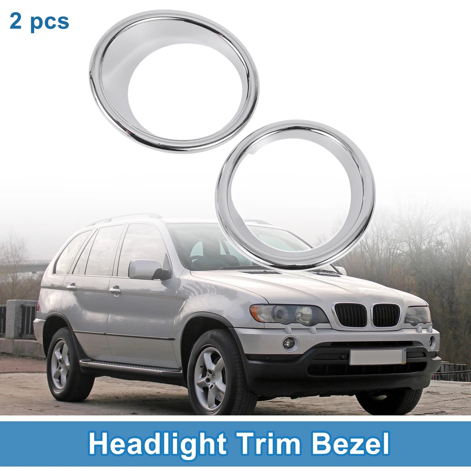 Headlight Trim Bezel Front Left Right Replacement for BMW X5 (2014–2018)