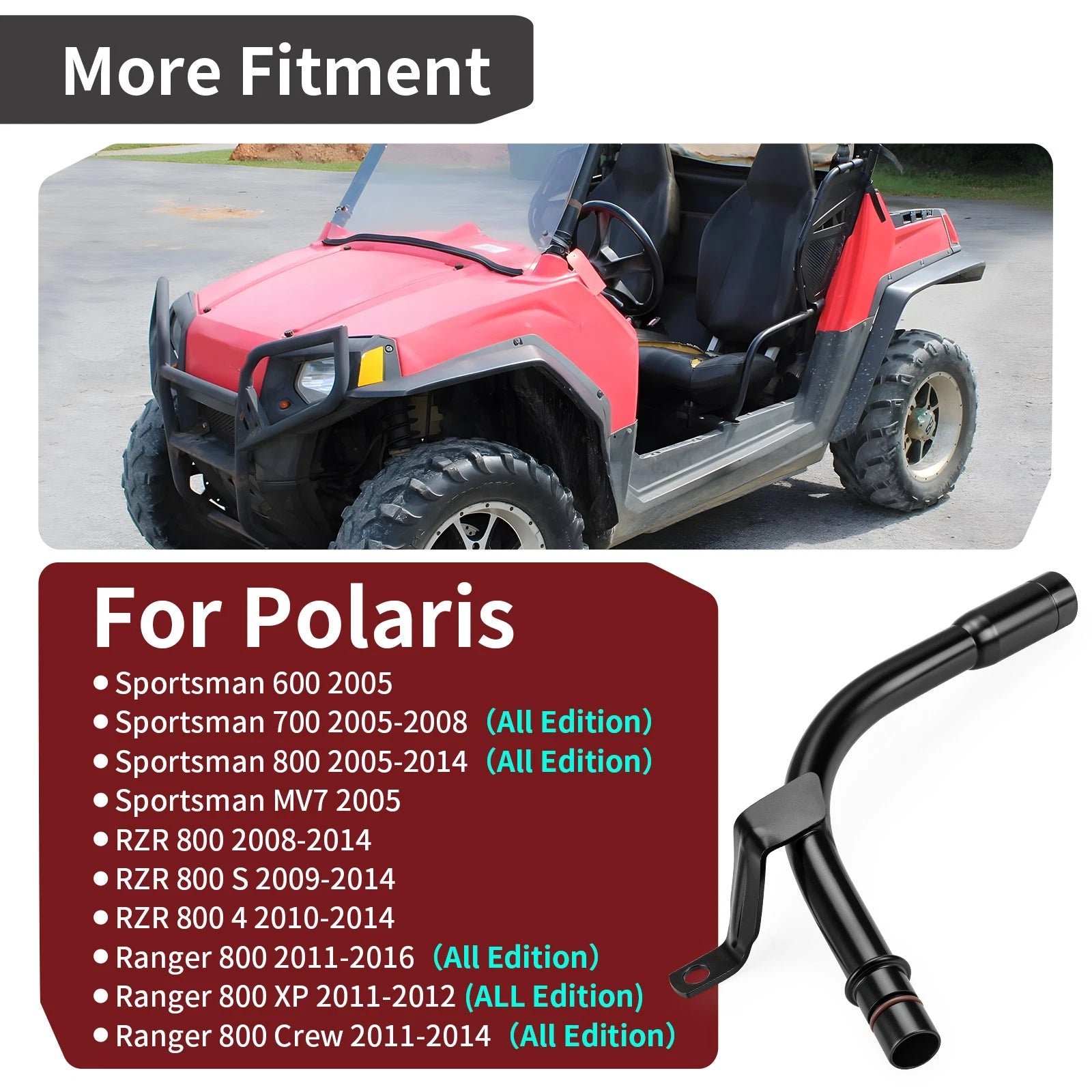 Oil Fill Tube 1202881 for Polaris RZR 800 (2008–2014) Ranger 800 (2011–2016)