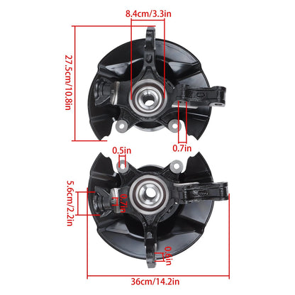 2X Front Steering Knuckle & Hub Bearing Assembly for Honda Ridgeline (2006–2014)
