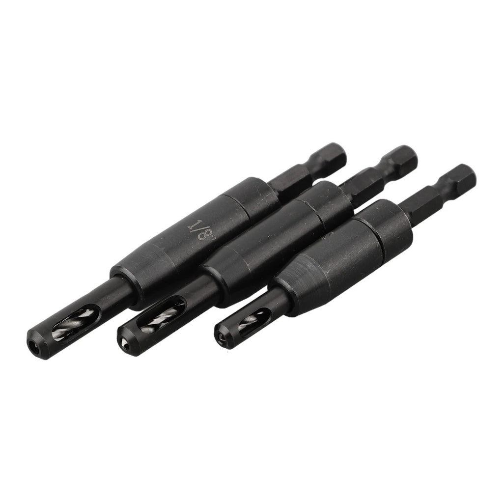 3Pcs Self Centering Hinge Tapper Core Drill Bit Set