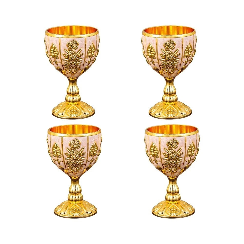 Decorative Metal Wine Cups - 30ml Compact Capacity