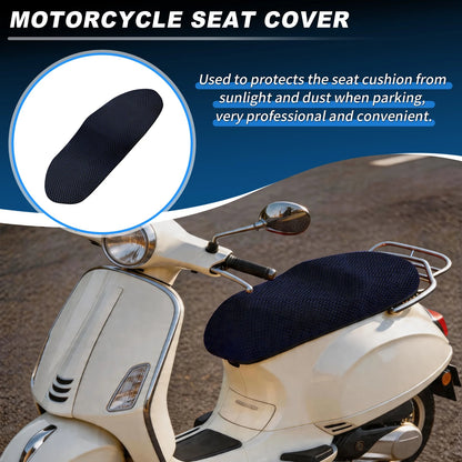 Motorcycle Seat Cushion for Universal Fit (76-85cm L, 45-50cm W) - Blue/Black