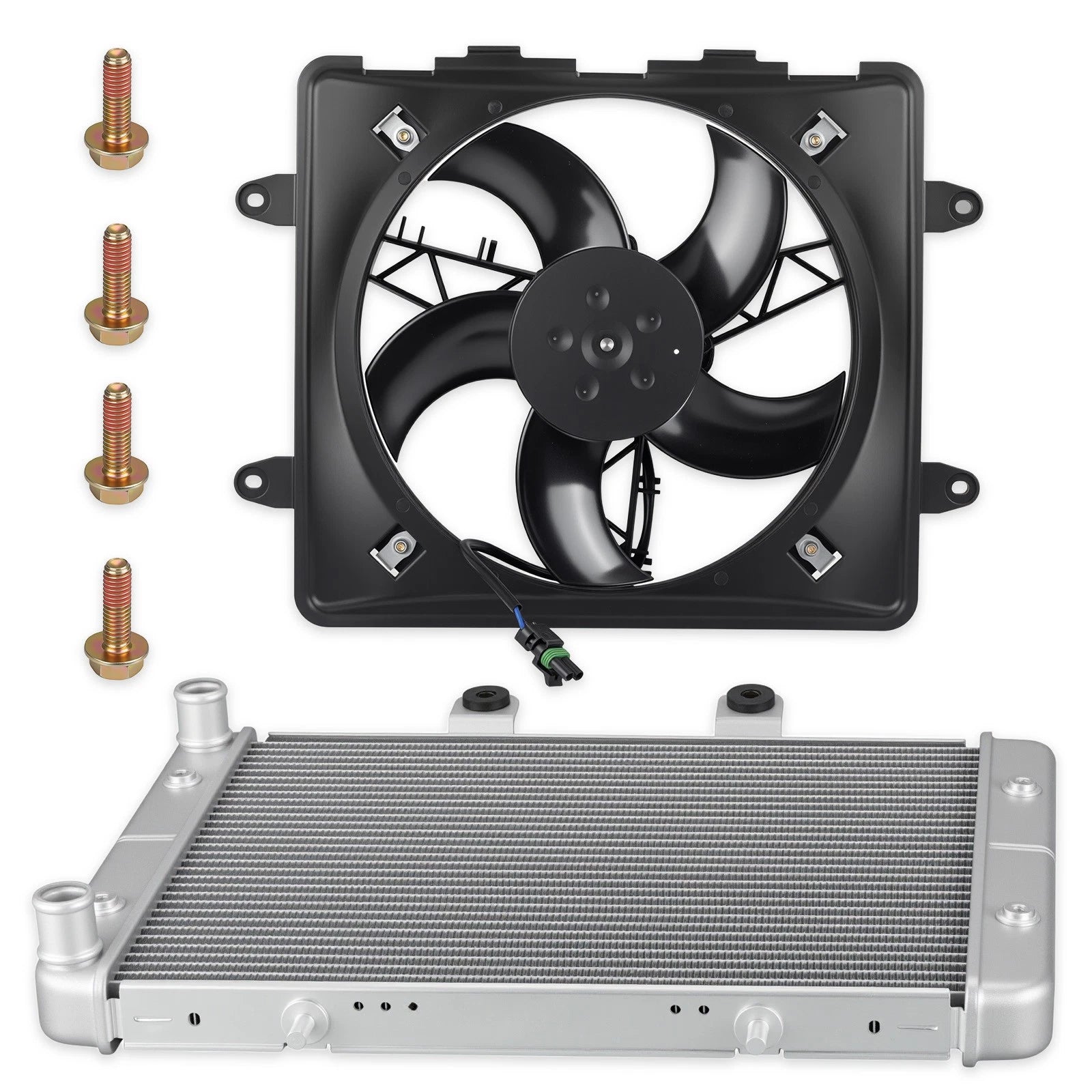 Aluminum Radiator & Cooling Fan for Polaris Sportsman 800 6x6 Big Boss (2009–2014)